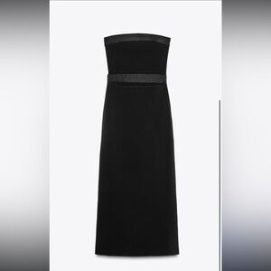 Zara NWT size small black strapless STRETCH CUT OUT DRESS